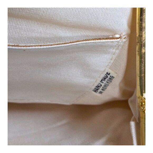 Vintage Hong Kong White Mesh Mesh Chainmail Crossbody Purse Shoulder Bag Retro - Picture 4 of 6